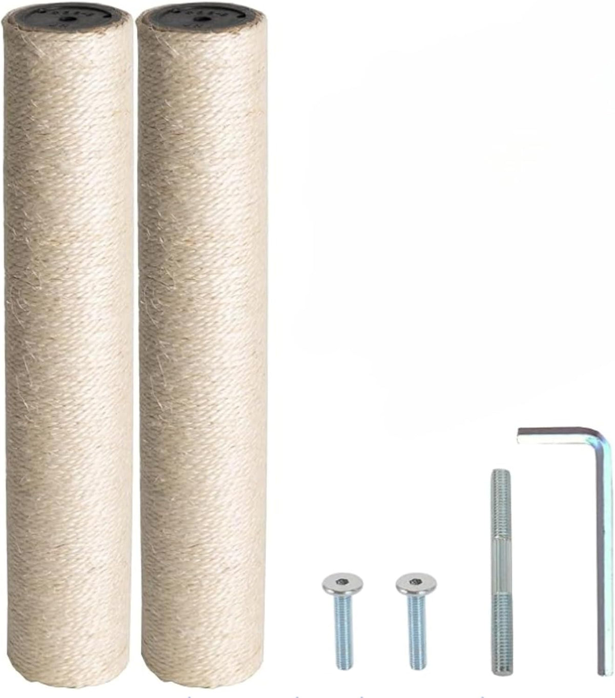 2-Pack Natural Sisal Cat Tree Replacement Post - 14 Inch Durable Cat Tower Scratching Post Refill - Compatible with M8 Screws for Modern Cat Tree & Cat Tower Repair