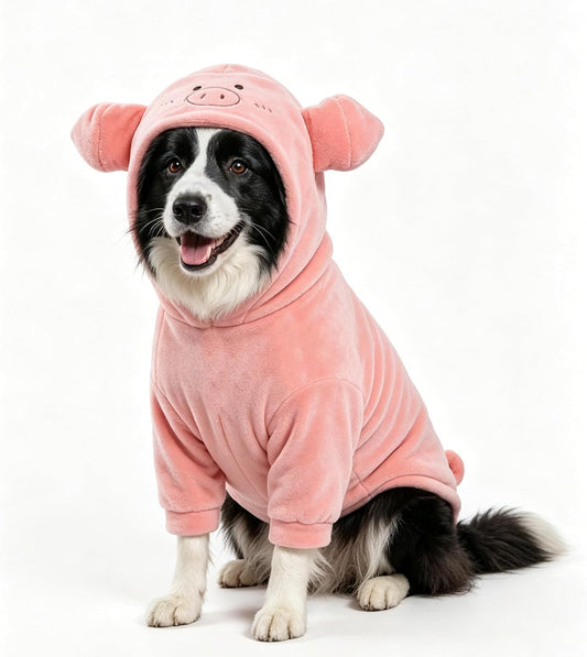 Halloween Pig Dog Costume - Pet Christmas New Year Hoodie Warm Party Coat Outfit for Small and Medium Cat Dog Clothes(Pink Pig,Xl)