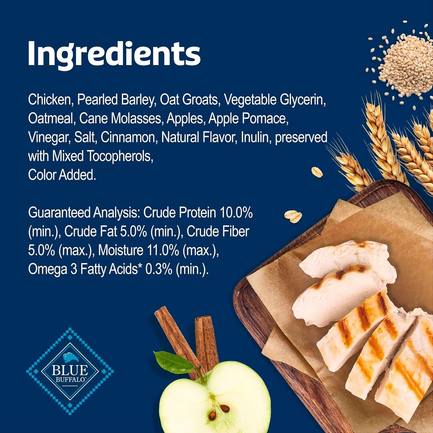 Blue Buffalo Soft & Chewy Health Bars, Baked with Real Chicken & Apples, Natural Dog Treats Mineral Enhanced for Flavor, 9 Oz. Bag