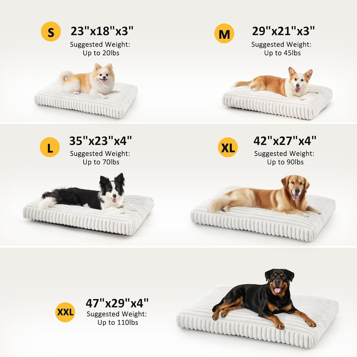 FURTIME XL Dog Beds Large Sized Dog, Washable Dog Bed for Crate, 35"