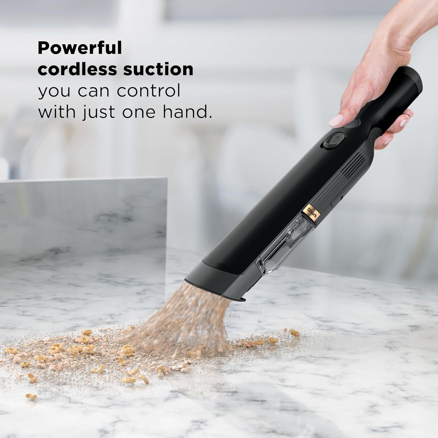 Shark WANDVAC Cordless Hand Vac, Lightweight, Versatile and Portable at 1.4 Lbs., Powerful Suction for Pet Hair, Charging Dock, One-Touch Empty for Car & Home, Duster Crevice Tool, Black, WV201BK