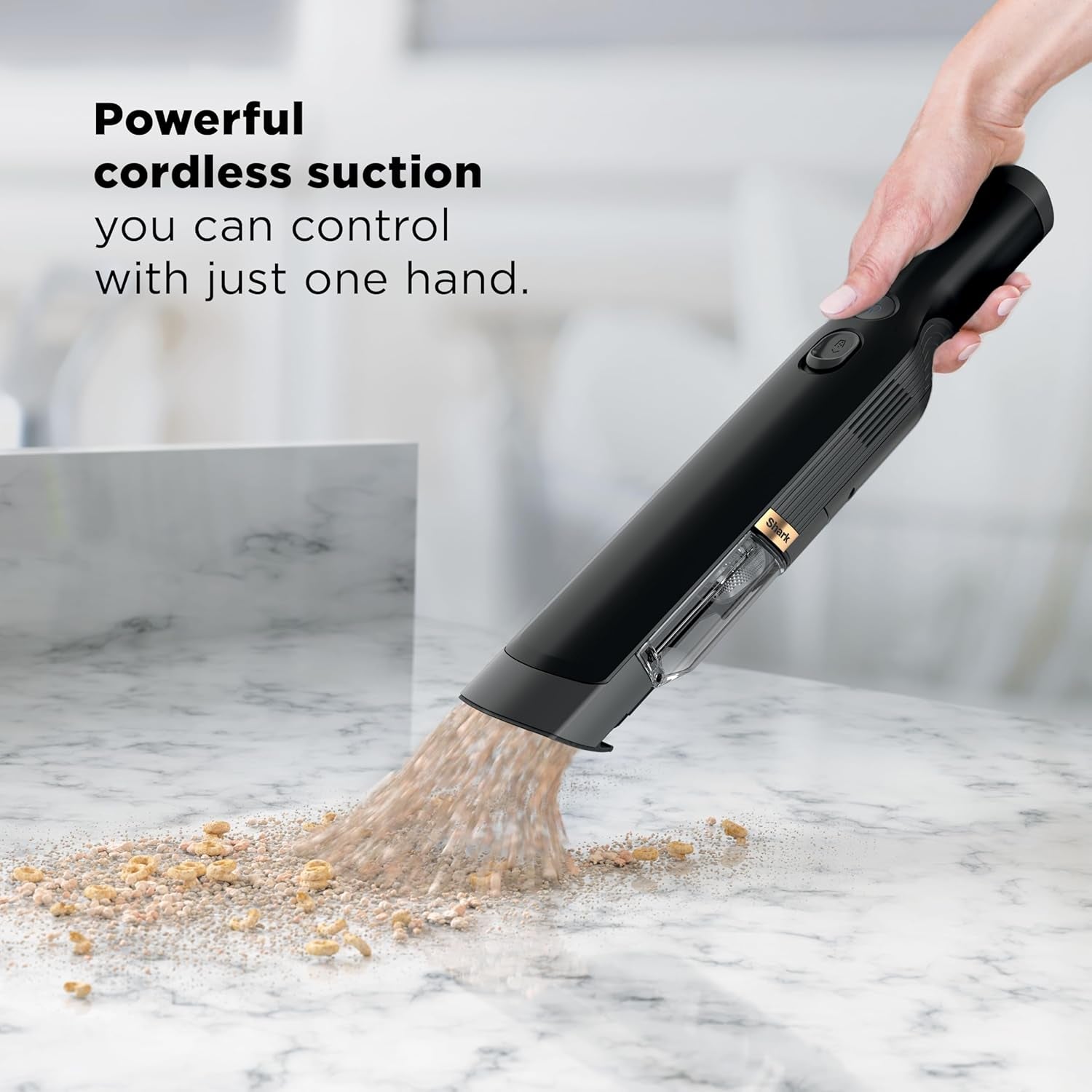 Shark WANDVAC Cordless Hand Vac, Lightweight, Versatile and Portable at 1.4 Lbs., Powerful Suction for Pet Hair, Charging Dock, One-Touch Empty for Car & Home, Duster Crevice Tool, Black, WV201BK