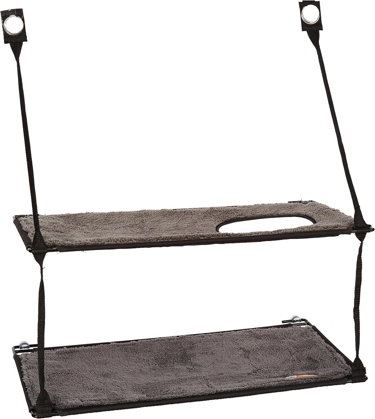 K&H Cat Window Perch, EZ Mount Double Stack Kitty Sill for Large Cats, Gray