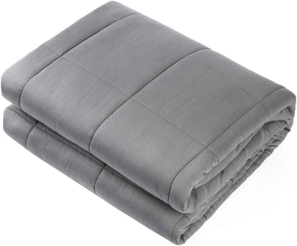 Waowoo Adult Weighted Blanket Queen Size (15Lbs 60"X80") Heavy Blanket with Premium Glass Beads, (Dark Grey