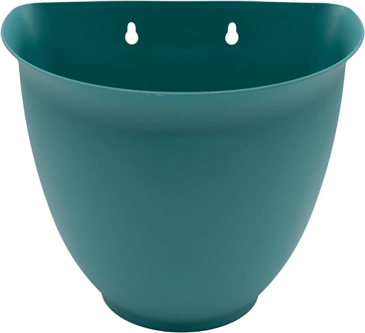 The HC Companies 8 Inch Garden Wall Planter - Plastic Hanging Plant Pot for Indoor Outdoor Flowers, Herbs, Dusty Teal