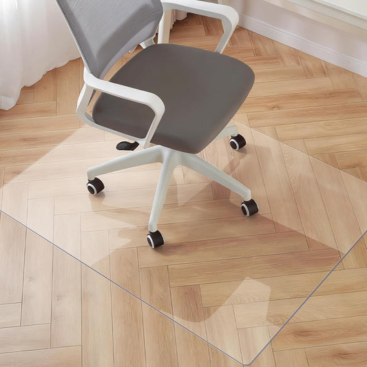 Clear Chair Mat for Hardwood Floor 30 X 48 Inches, Clear Floor Mat for Rolling Chairs, Desk Hard Surface Pad, Waterproof Rectangle Protector Pad