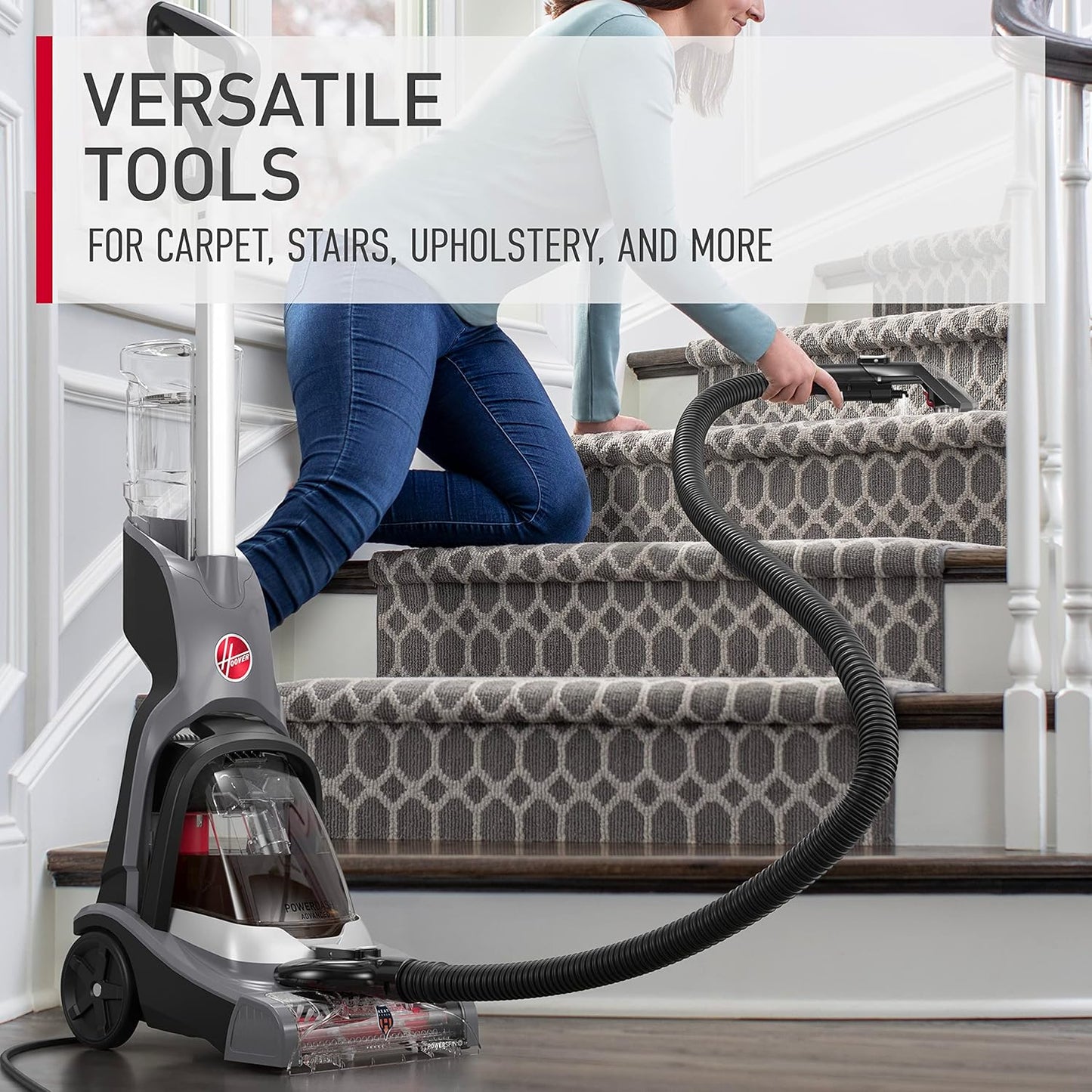 Hoover Powerdash Pet Advanced Compact Carpet Cleaner Machine with above Floor Cleaning, Lightweight Carpet Shampooer Machine, Pair with a Hoover Carpet Cleaner Solution for a Bright, Refreshed Home