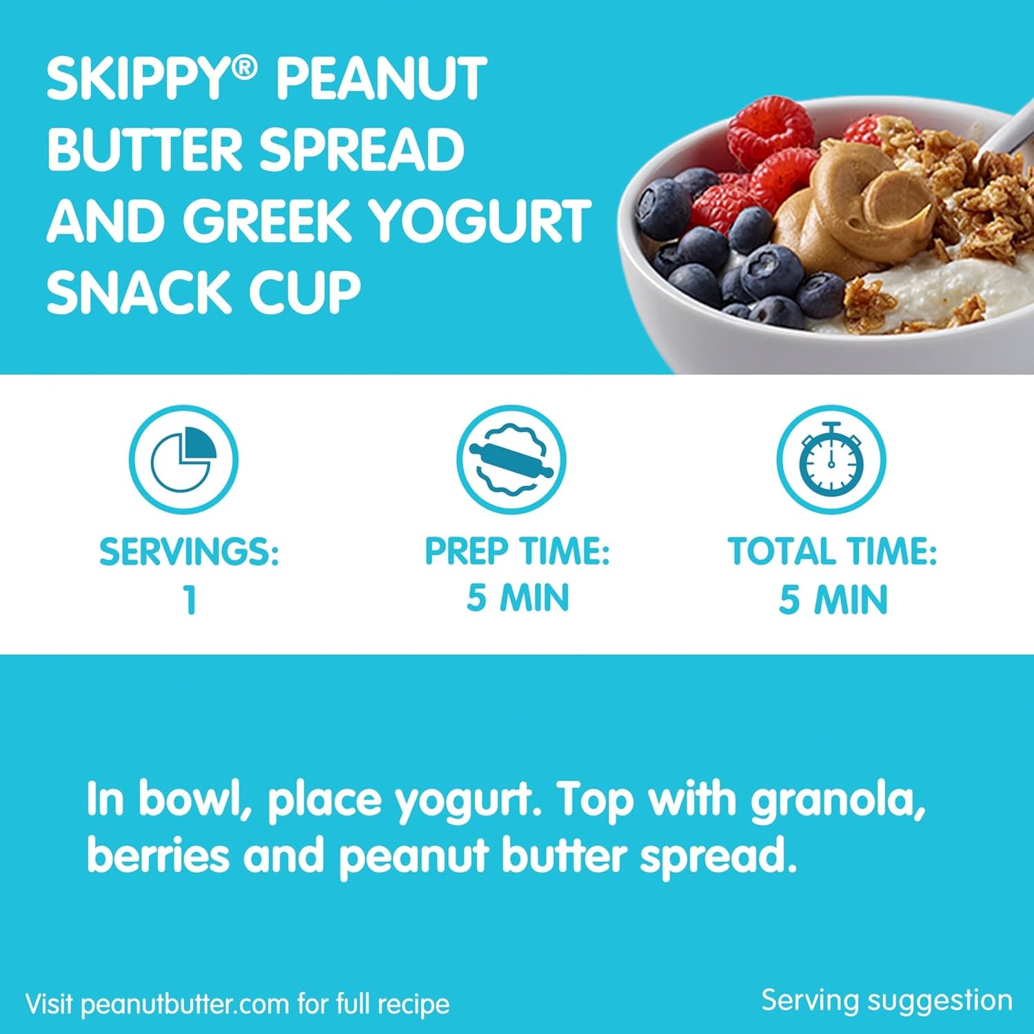 SKIPPY Natural Creamy Peanut Butter, 7 G Protein per Serving, 40 Ounce