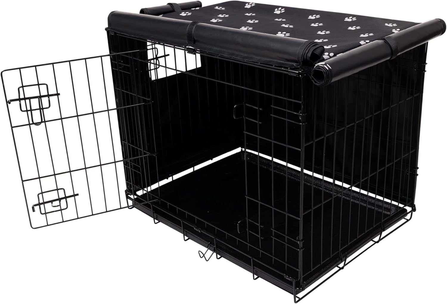 Pet Prime Dog Crate Cover Indoor/Outdoor Durable Windproof 600D Oxford Fabric Pet Kennel Cover Fit for 24 30 36 42 48 Inches Wire Dog Crate for Small and Large Dogs-Cover Only(24 Inch (24"X18"X19"))