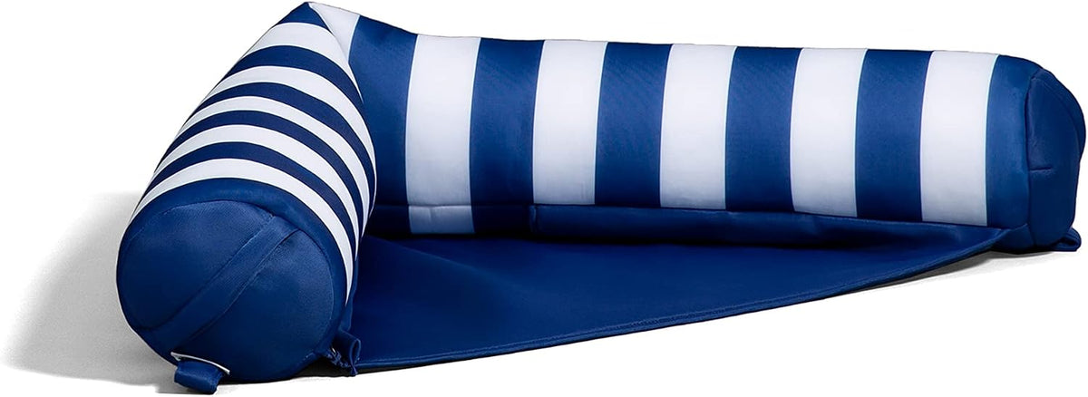 Big Joe Noodle Sling No Inflation Needed Pool Seat with Armrests, Americana Nautical Stripe Double Sided Mesh, Quick Draining Fabric, 3 Feet
