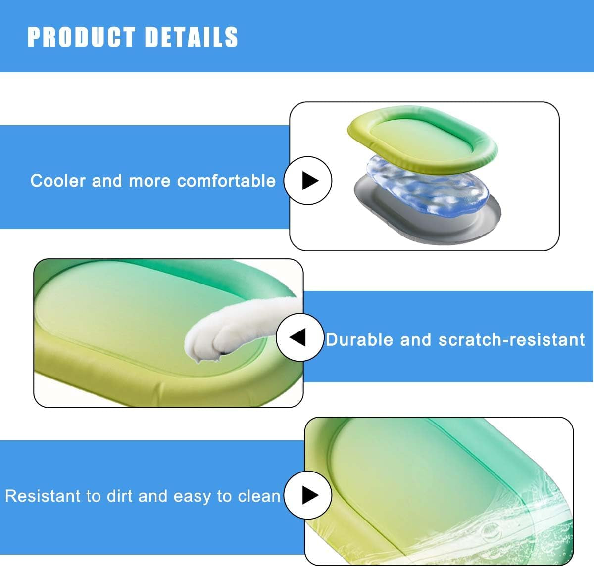 Cooling Pet Bed for Cats & Dogs,Waterproof & Scratch-Resistant Summer Sleep Pad (Medium for Cats)