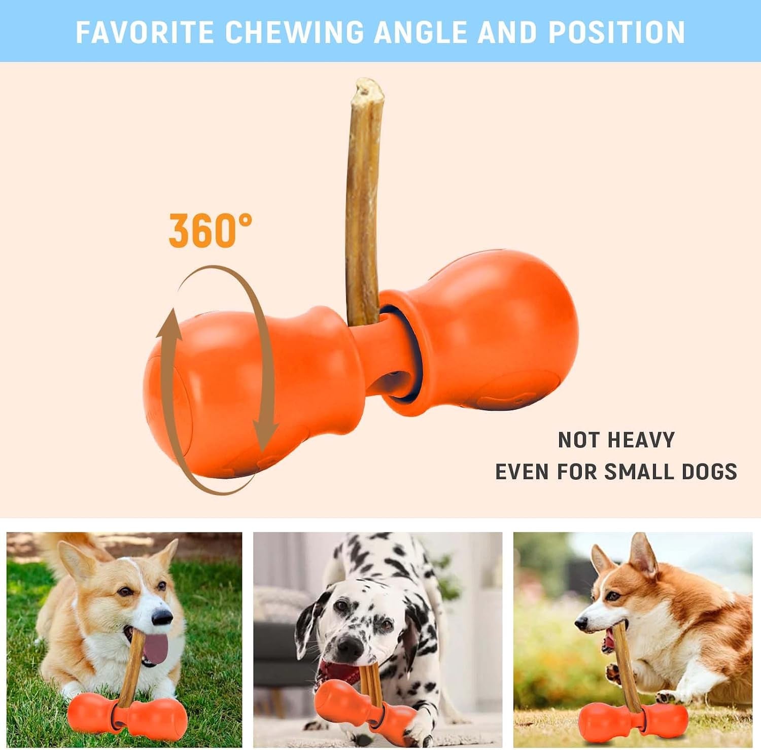 Bully Stick Holder - Improved Dog Treat Chew Holder,Fits Various Bully Sticks,Durable Safety Hold Device to Prevent Swallowed Ends and Choking. (Small, Bone)