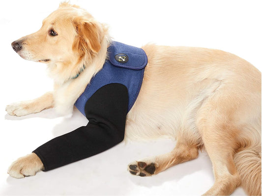 Coodeo Dog Recovery Suit, Cone Collar Alternative, Abrasion Resistant Dog Recovery Sleeve, Washable 2.5Mm Thick and Waterproof, Pet Wounds Prevent Licking, Bite, Keep Dry（Blue，Xl