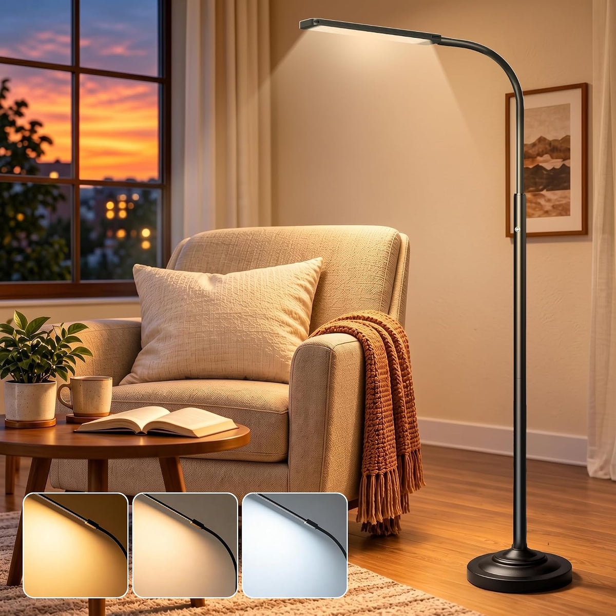 MOKOQI Cordless Rechargeable Floor Lamp with 7800Mah Battery for Reading