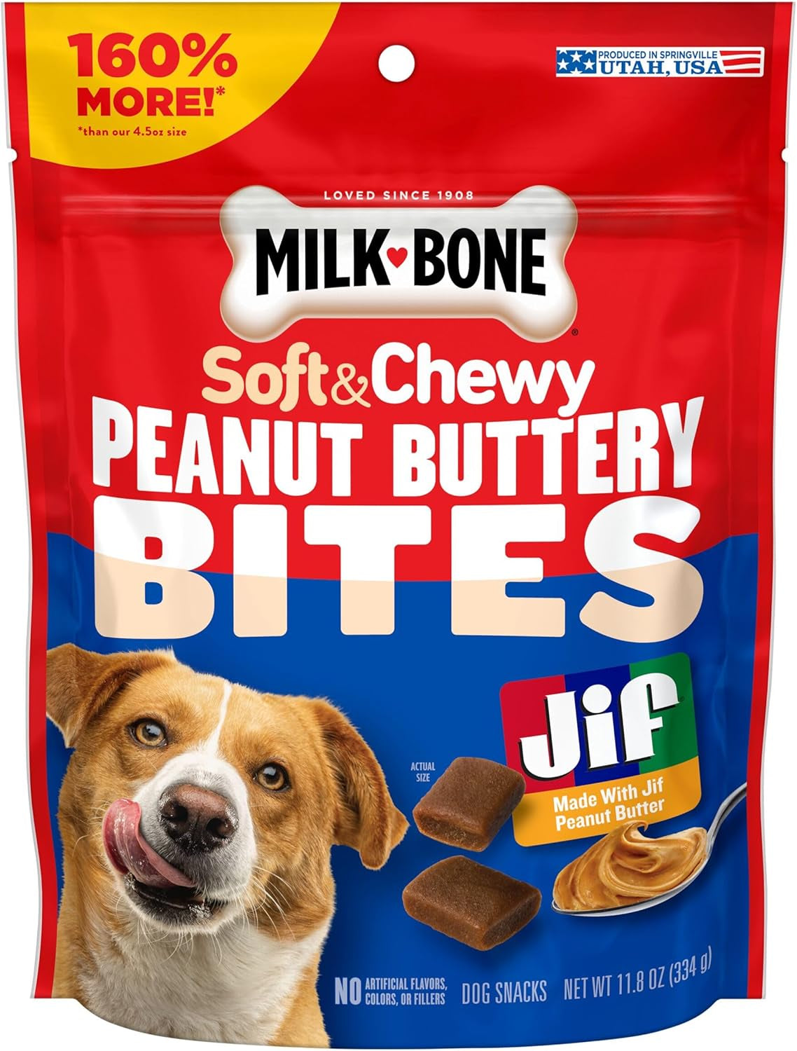 Milk-Bone Peanut Buttery Bites Soft Dog Treats with Real Peanut Butter & Bacon