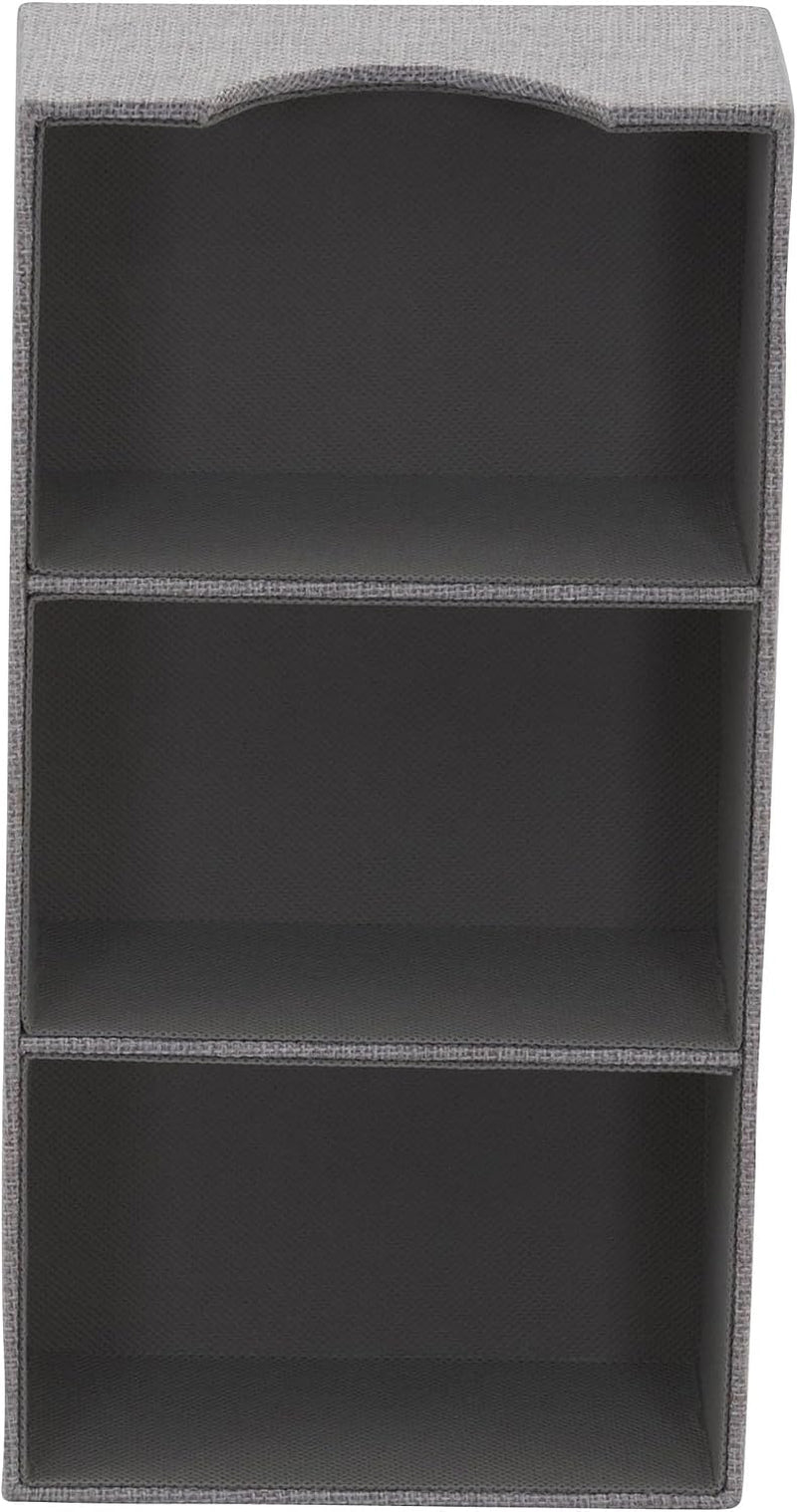 Household Essentials Grey 727-1 Deep 3 Section Drawer Organizer Box for Storage | 12 in X 6.13 in X 3.13