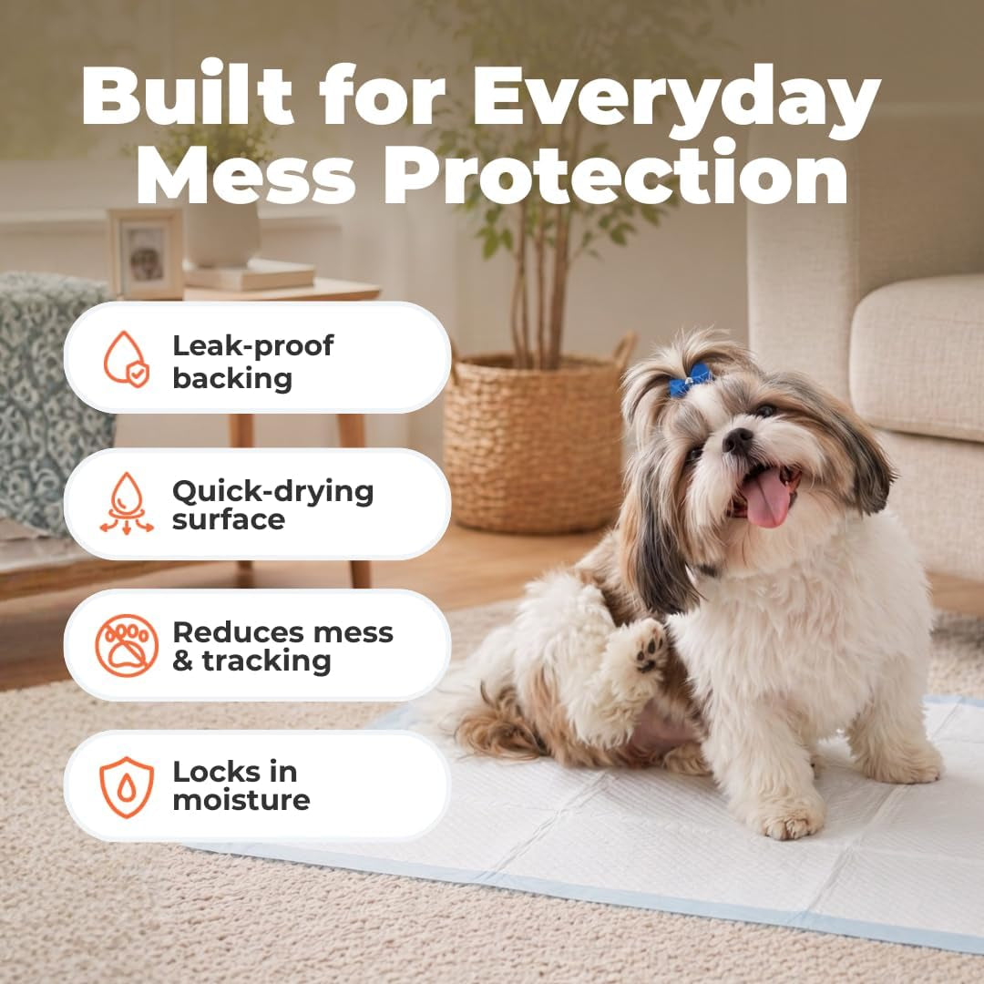 Best Pet Supplies Puppy Pads (22.5 X 22 Inches) - Disposable, Dog Training Potty, Super Absorbent Baby Blue Puppy Pee Pads for Dogs (100 Count)