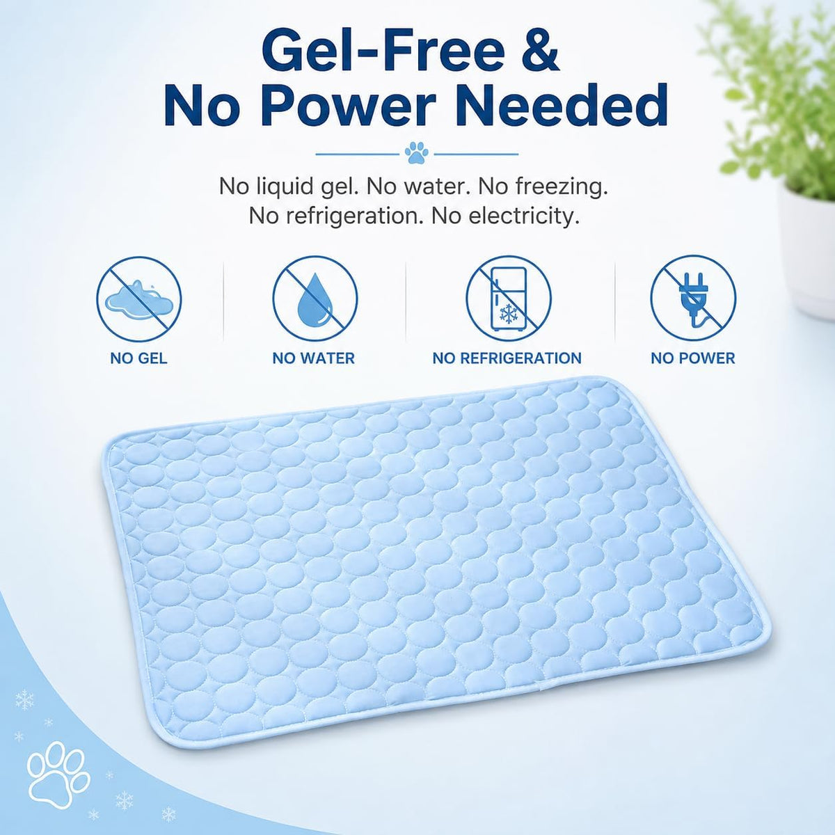 Pet Cooling Mat for Cats, Dogs and Small Pets, Breathable Ice Silk Cooling Pad, Gel-Free Washable Foldable Pet Bed Mat for Crate, Sofa, Carrier and Floor 20" X 16"
