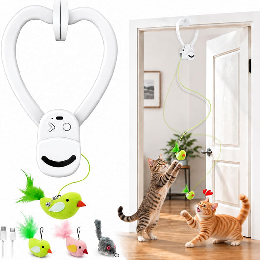Interactive Cat Toys for Indoor Cats, Clip-On Automatic Flying Bird