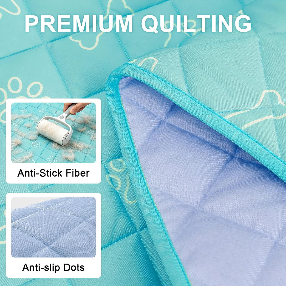 BEAUTYZOO Dog Cooling Mat, Durable Cooling Mat for Large Dogs 35X23In, Blue