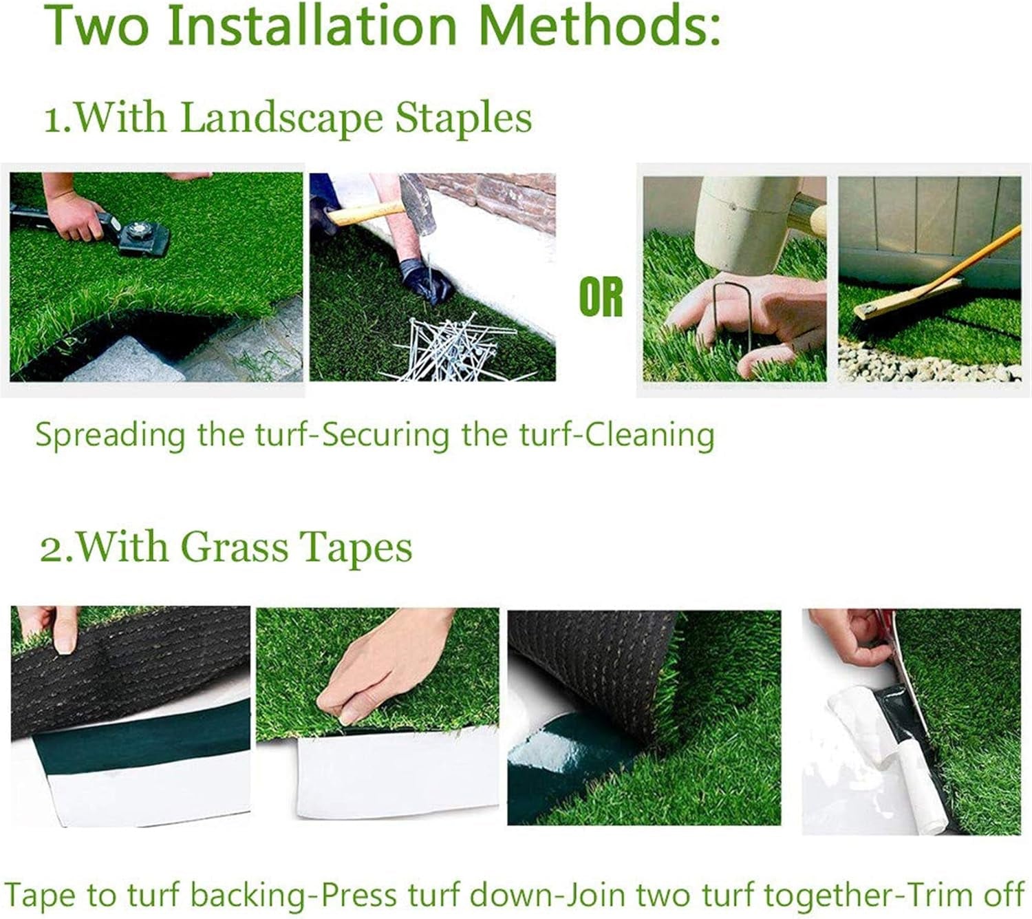 LITA Realistic Deluxe Artificial Grass Synthetic Thick Lawn Turf Carpet (7 FT X 15 FT (105 Square FT))