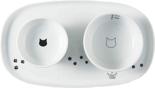 Necoichi Raised Cat Bowl Dining Tray (Bowl Set with Dining Tray)
