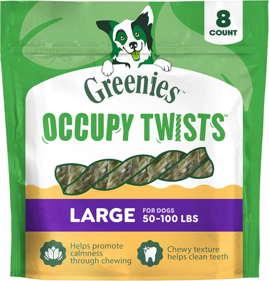 Greenies Occupy Twists Large Breed Dog Treats, Chicken Flavor, 8 Count