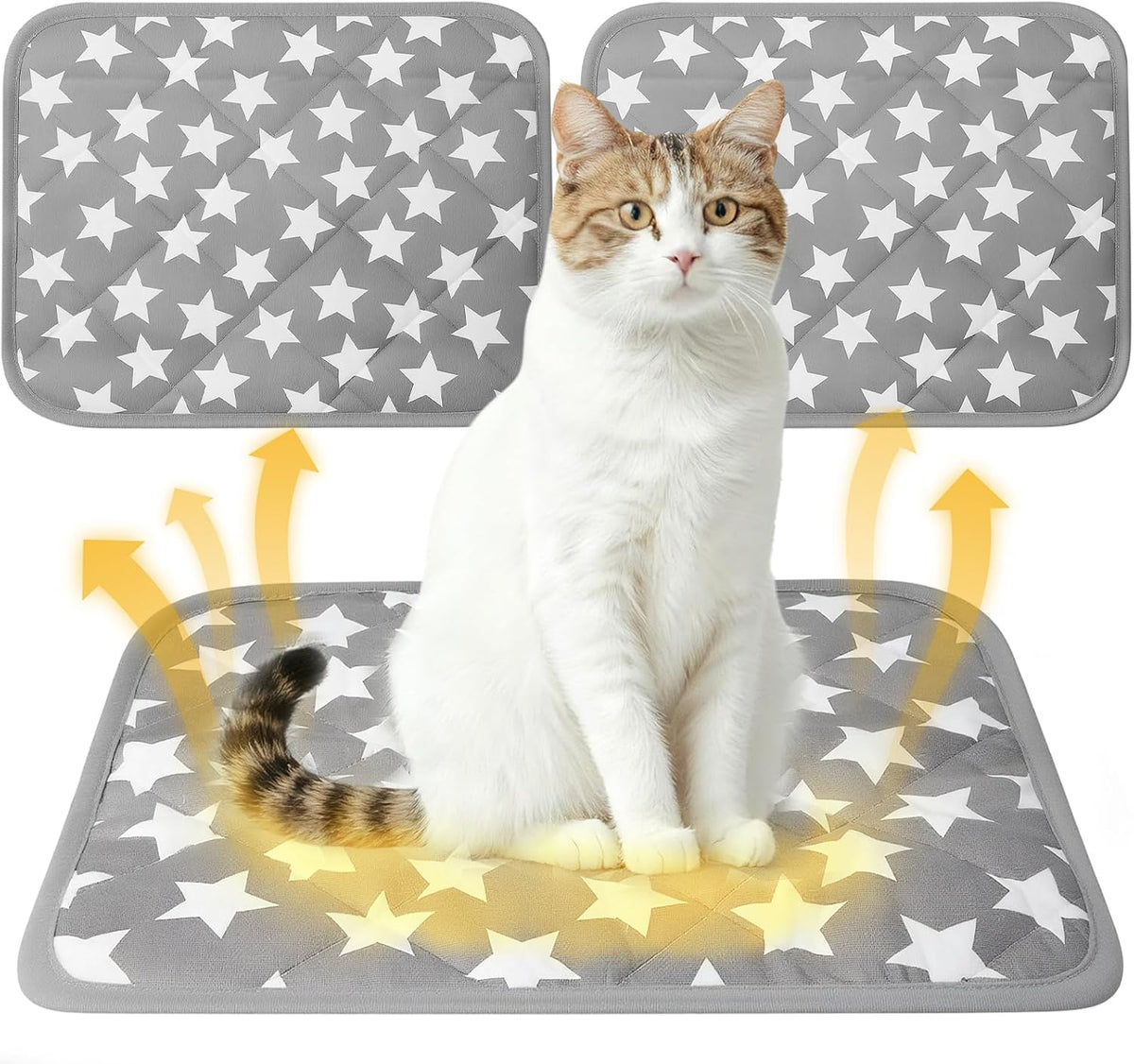 2 Pack Self Warming Cat Bed Pad Mat Endothermic Color Changing