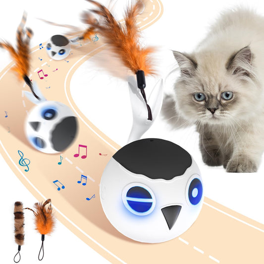 Cat Toys Ball, Smart Motion Sensor Moving Ball with 4 Sounds& 3 Speed Modes