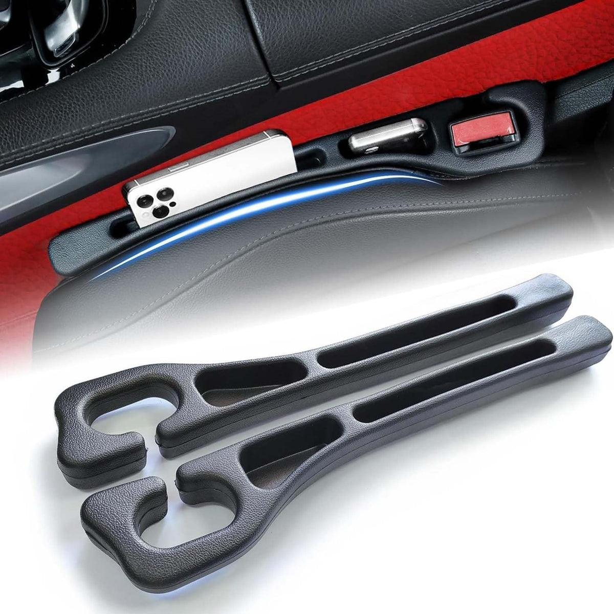 Car Seat Gap Filler, 2-Pack Universal Seat Gap Plug Organizer