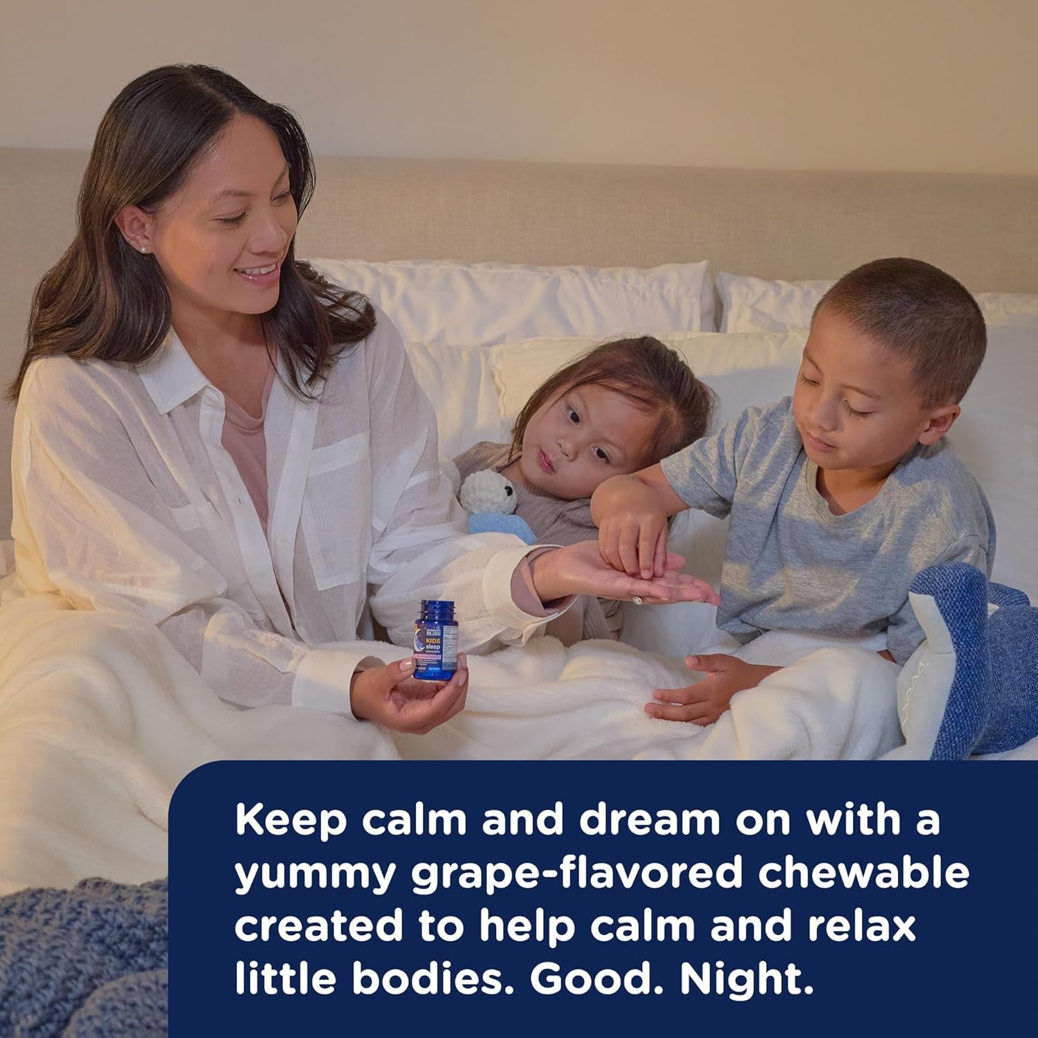 Mommy'S Bliss Kids Sleep Chewable Tablets, Melatonin, Magnesium & Calming Herbs, Grape Flavor, Sugar Free Kids Melatonin, Age 3+ (35 Servings), 35 Count (Pack of 1)