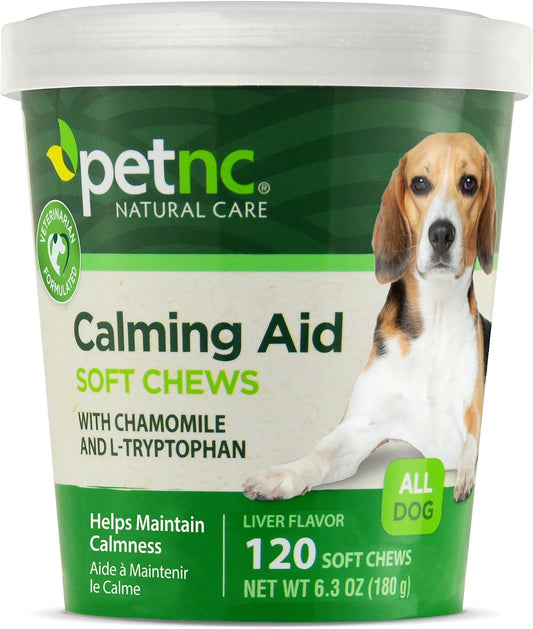 Petnc Calming Aid Soft Chews for Dogs, Chamomile & Melatonin, 120 Count