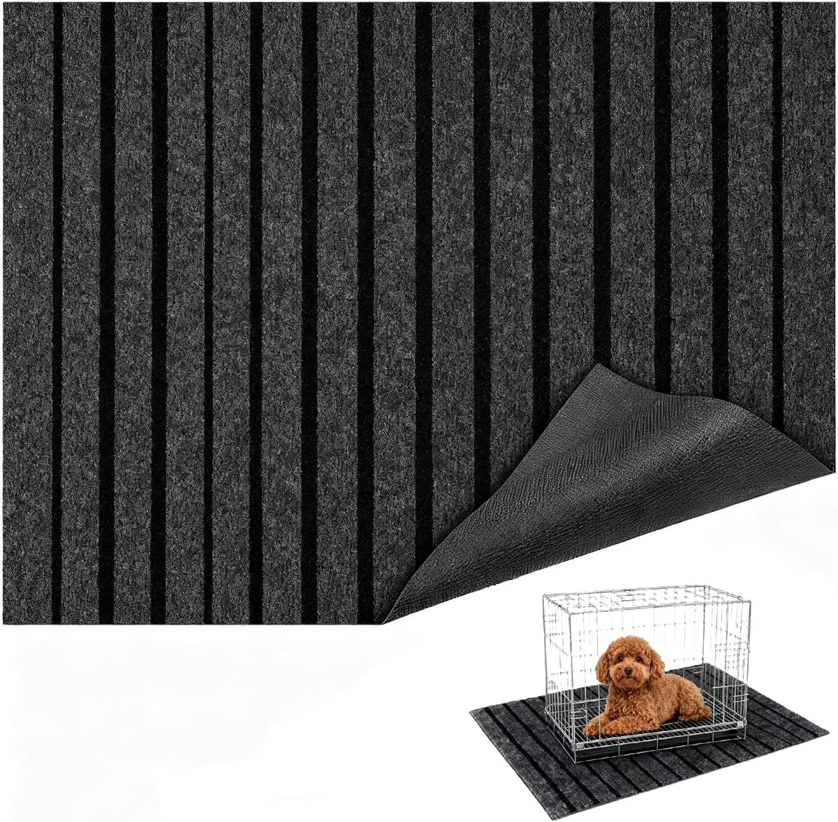 Dog Crate Mat 47"X32" Extra Thick Waterproof Non-Slip Kennel Pad