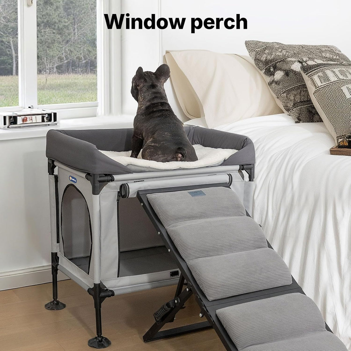 Veehoo Bedside Dog Bed, Dog Bassinet Bunk Beds for Small Dogs