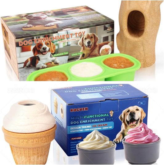 2PC Interactive Dog Toys for Aggressive Chewers,Indestructible Dogs Toy for Large/Medium Breed,Frozen Dog Treat Holder to Do Keep Them Busy to Reduces Anxiety