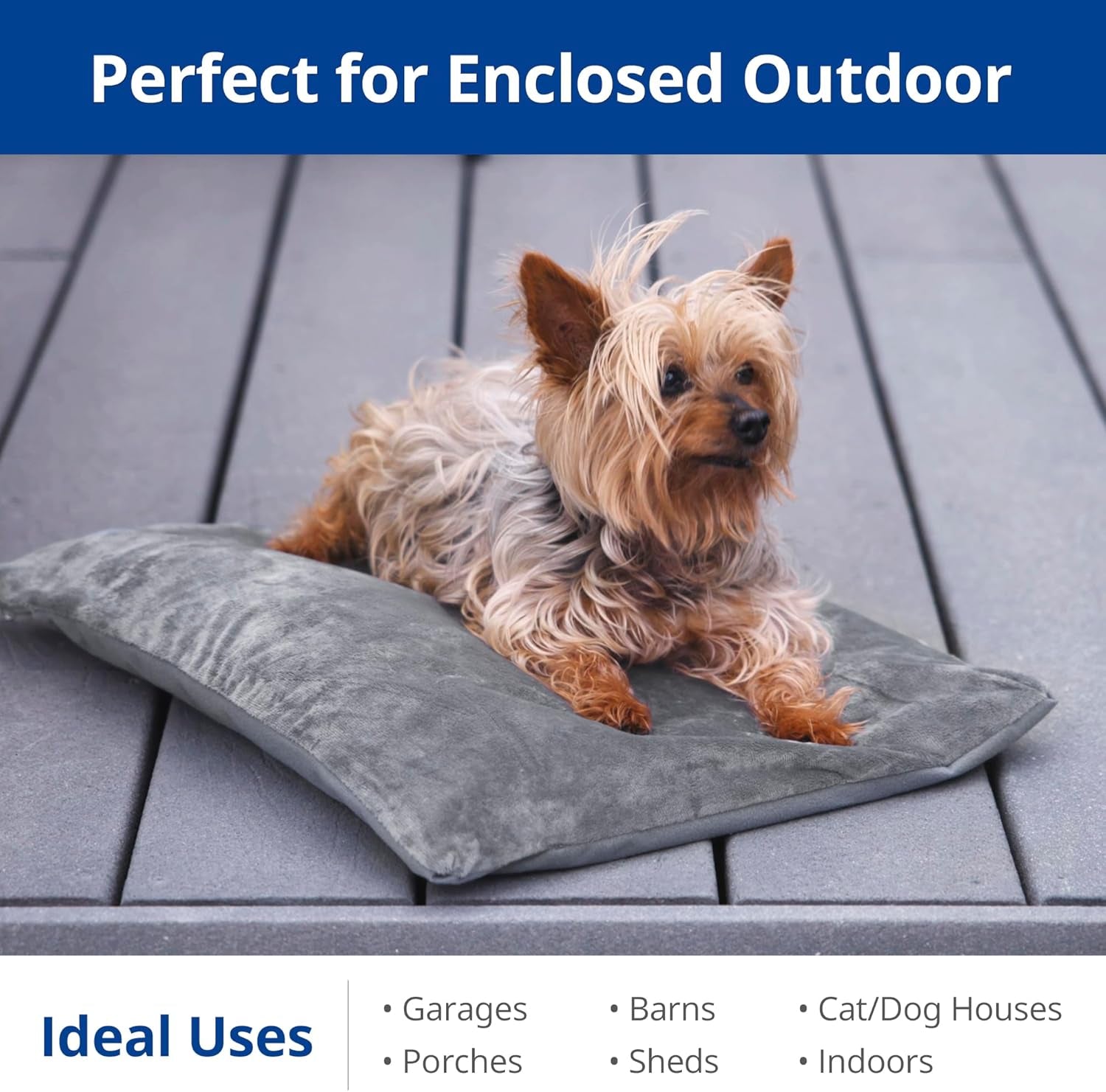 Outdoor Heated Cat Bed, Soft Pet Heating Pad with Steel-Wrapped Cord, outside Pet Warmer for Feral Cats and Dogs, 19.7" X 15.7", 40 Watts