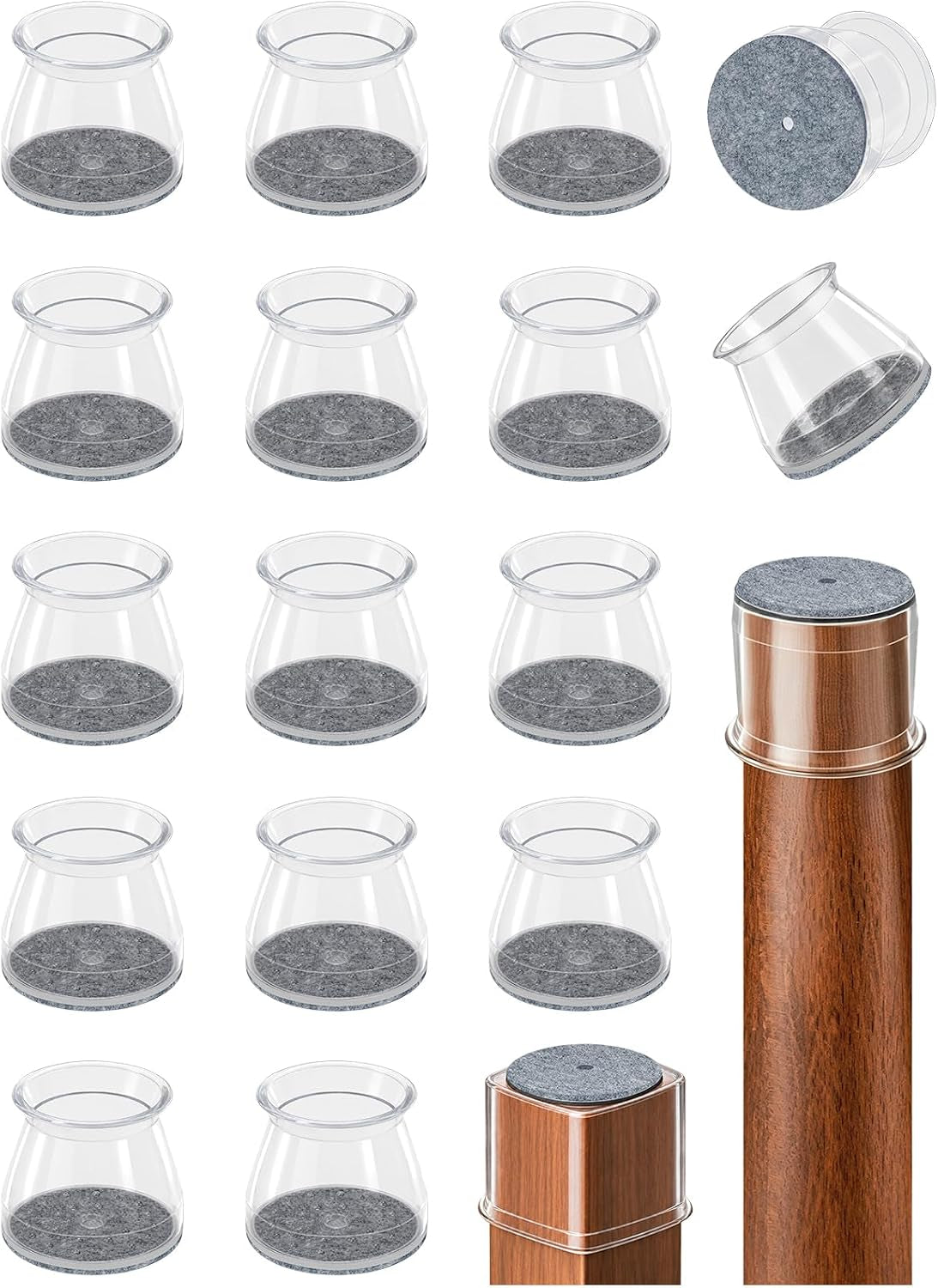 Chair Leg Floor Protectors,24 Pack round Furniture Pads for Hardwood Floors