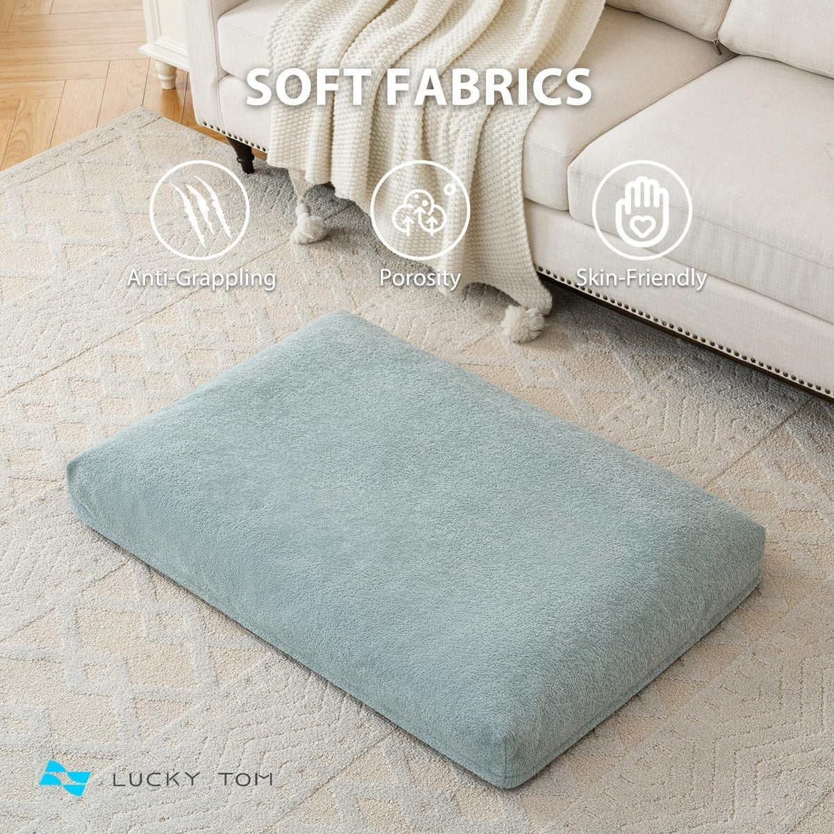 Consistent Warm and Cold Water Pad, Pet Bed Heating & Cooling System, No Electric Shock or Chemical Gel Needed, Machine Washable Bed, Ideal for Home and Crates (Cooling & Heating Green, 35" X 22")