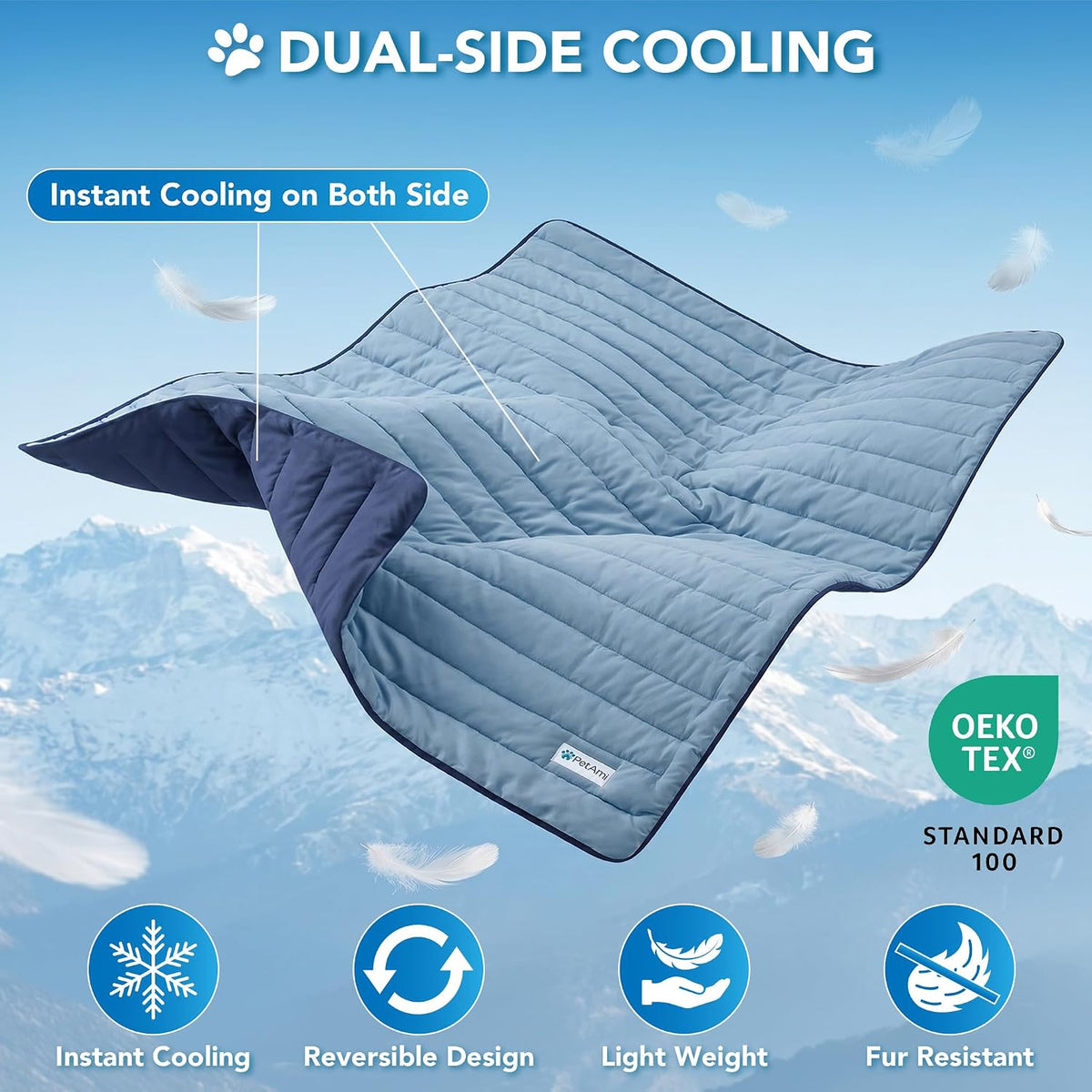 Petami Dog Cooling Mat Blanket Pet Pad for Small Medium Cat, Medium 29X40