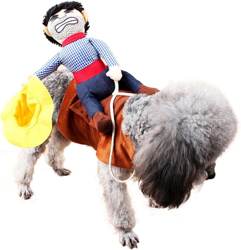 Dog Costume Pet Puppy Suit Cowboy Rider Style Dog Carrying Costume for Halloween Christmas Party Photograph-X-Large