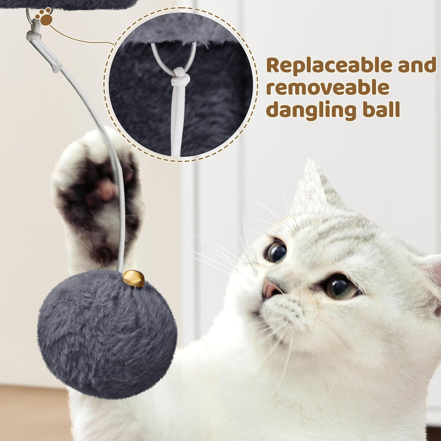 Yaheetech 23.5In Cat Tree – Sturdy & Stable, Space-Saving 3-Level Cat Tower with Plush Perch, Condo, Sisal Scratching Posts & Dangling Ball, Perfect for Apartments, Dark Gray