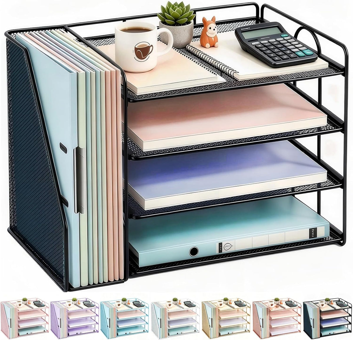 Gianotter 4-Tier Paper Organizer with Magazine Holder