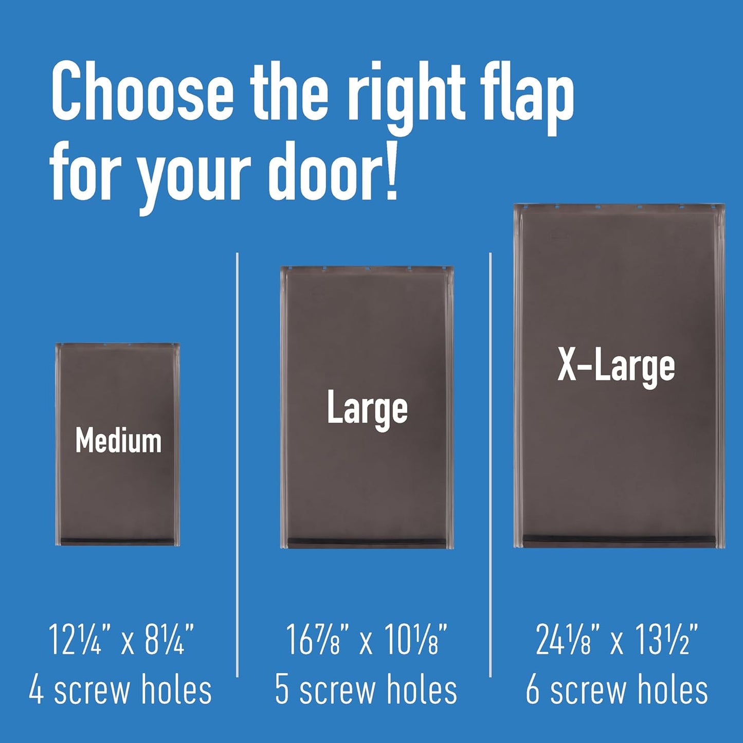 Evergreen Pet Supplies Dog Door Replacement Flaps - Compatible with Petsafe Freedom PAC11-11038 - Medium Brown 8.25" X 12.25" - Weather-Resistant Replacement Flap for Sliding Glass Inserts