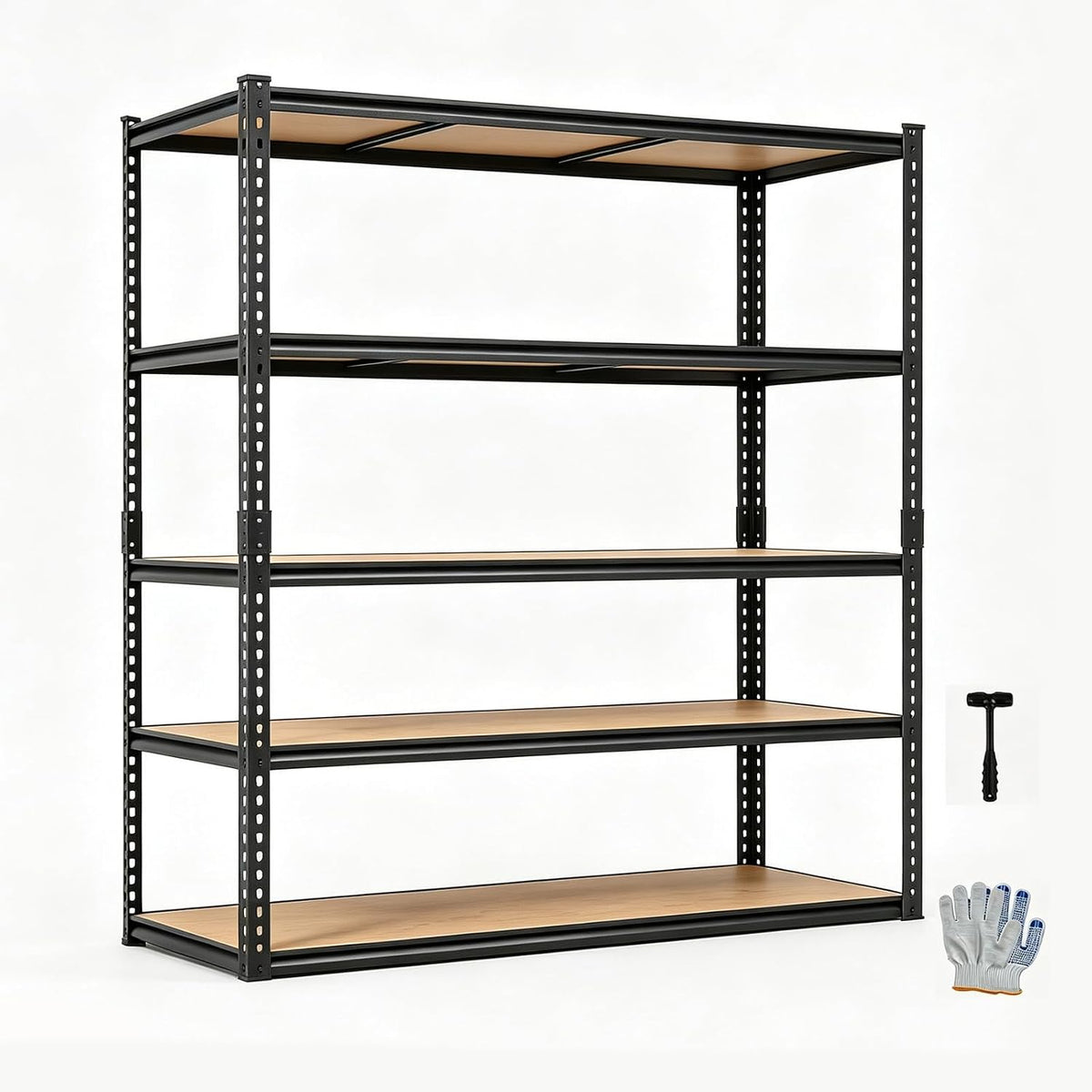 5-Tier Garage Storage Shelves, Adjustable Shelving, Freestanding