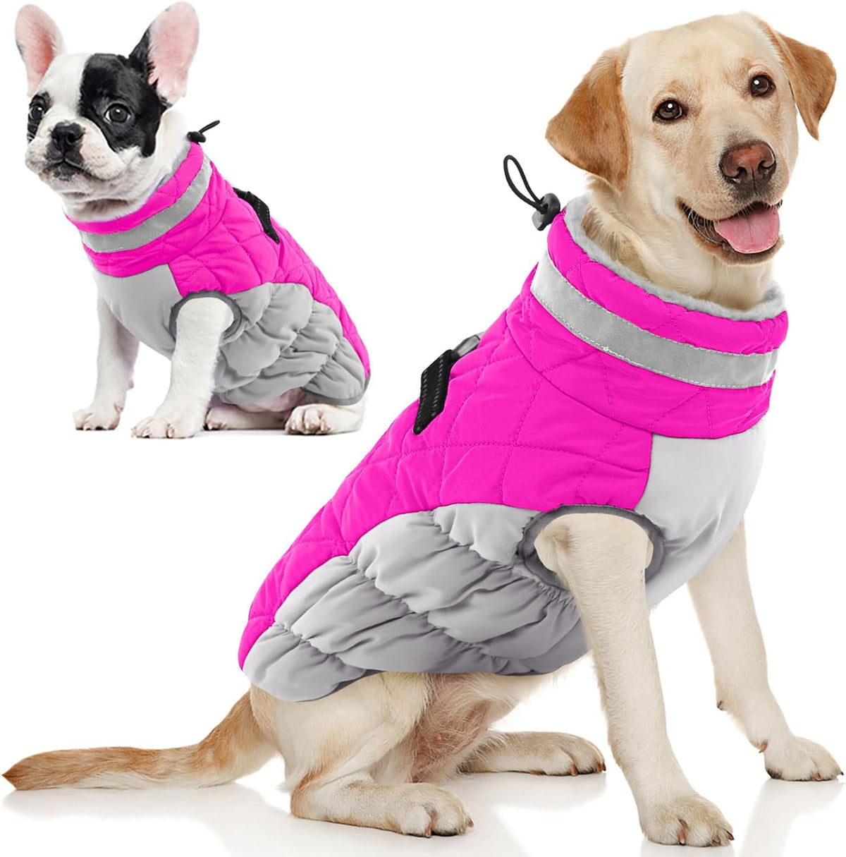 Dog Coat Warm Fleece Dog Winter Coat with Harness for Large Dogs