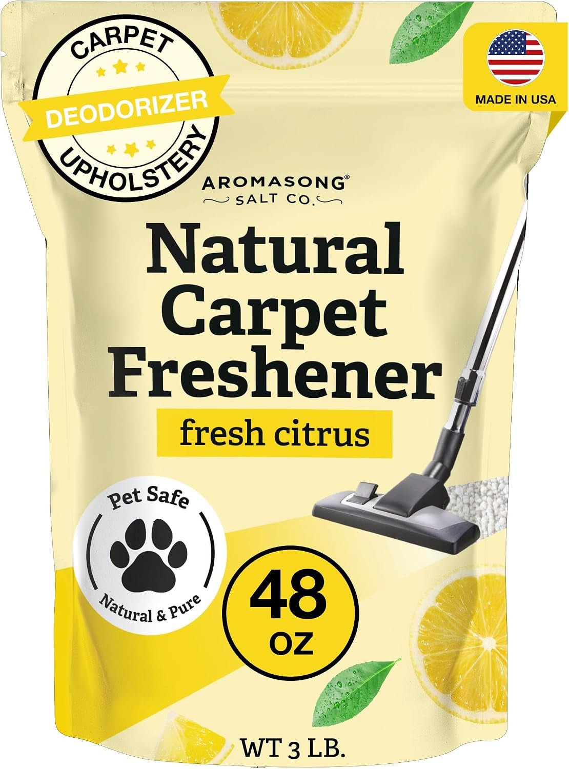 Aromasong Carpet Deodorizer Powder Pet Safe - Carpet Freshener - 48 Oz