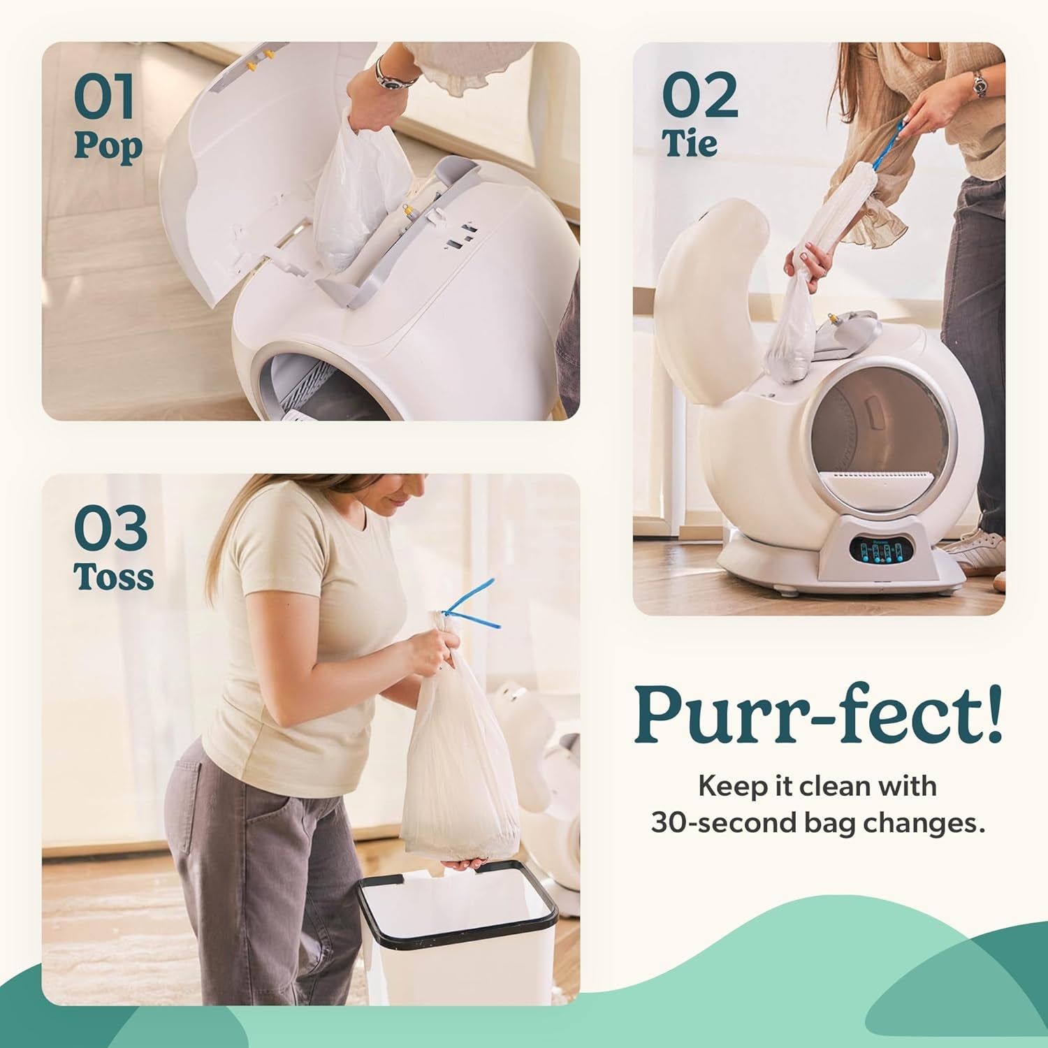 Petcove Automatic Self Cleaning Litter Box for Multiple Cats - Purrtek with Smart App Control (5Ghz Wi-Fi), Triple Odor Control, Quiet Operation & Advanced Safety Sensors