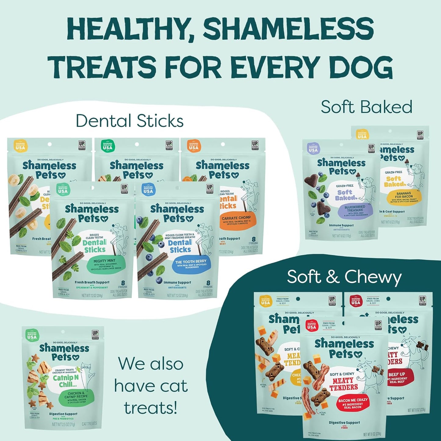 Shameless Pets Crunchy Dog Treats - Snack Mix Variety, 10Oz - Healthy Dog Biscuits & Cookies Treats for Small, Medium, and Large Dogs - Made in the USA - Free from Corn & Soy