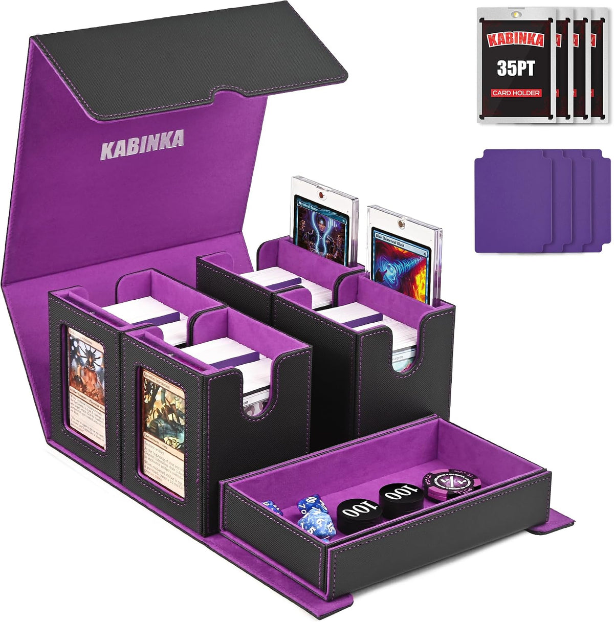 Kabinka 5-In-1 MTG Commander Deck Box, Holds 400+ Double-Sleeved Cards