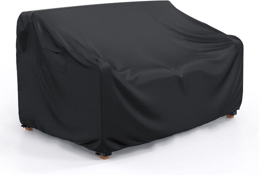 2-Seater Waterproof Outdoor Couch Cover 60"L×34"D×30"H Black